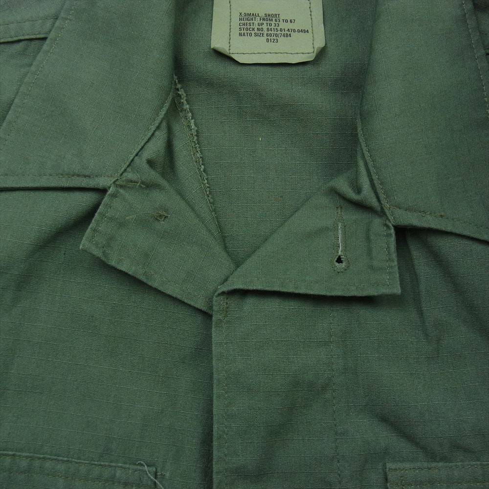 ユーエスアーミー 8415-01-470-0494 ヴィンテージ 90s BDU Jacket ミリタリー ジャケット カーキ系 XS【中古】