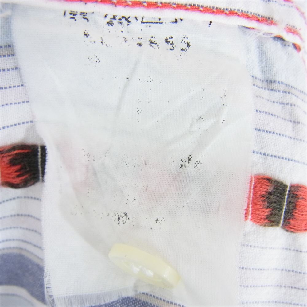 SUGAR CANE シュガーケーン トランプ 刺繍 エンブロイダリー マルチストライプ 長袖 ウェスタン シャツ ブルー系 M【中古】