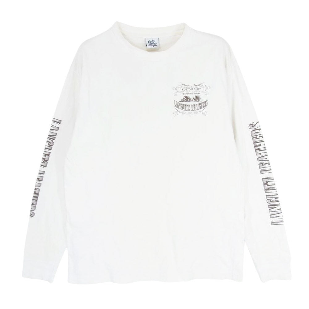 LANGLITZ LEATHERS ラングリッツレザーズ CUSTOM BUILT バックプリント 長袖 Tシャツ ホワイト系 M【中古】