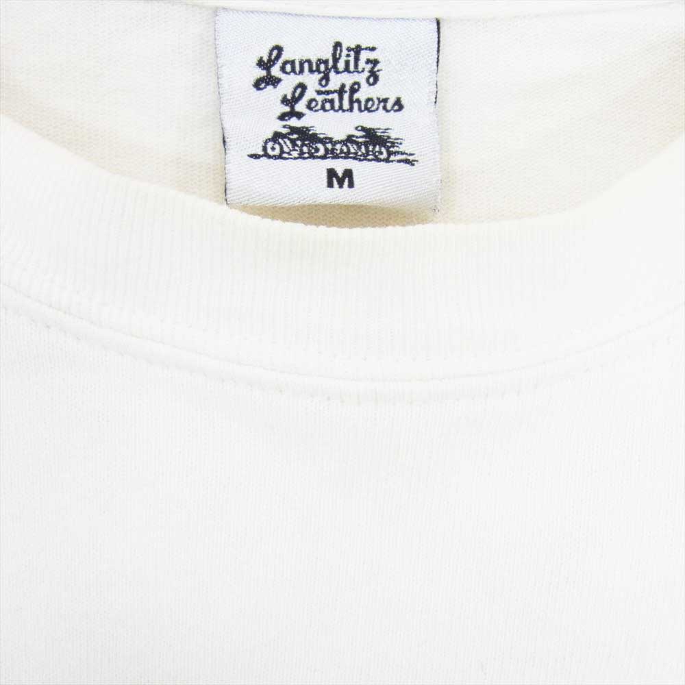 LANGLITZ LEATHERS ラングリッツレザーズ CUSTOM BUILT バックプリント 長袖 Tシャツ ホワイト系 M【中古】