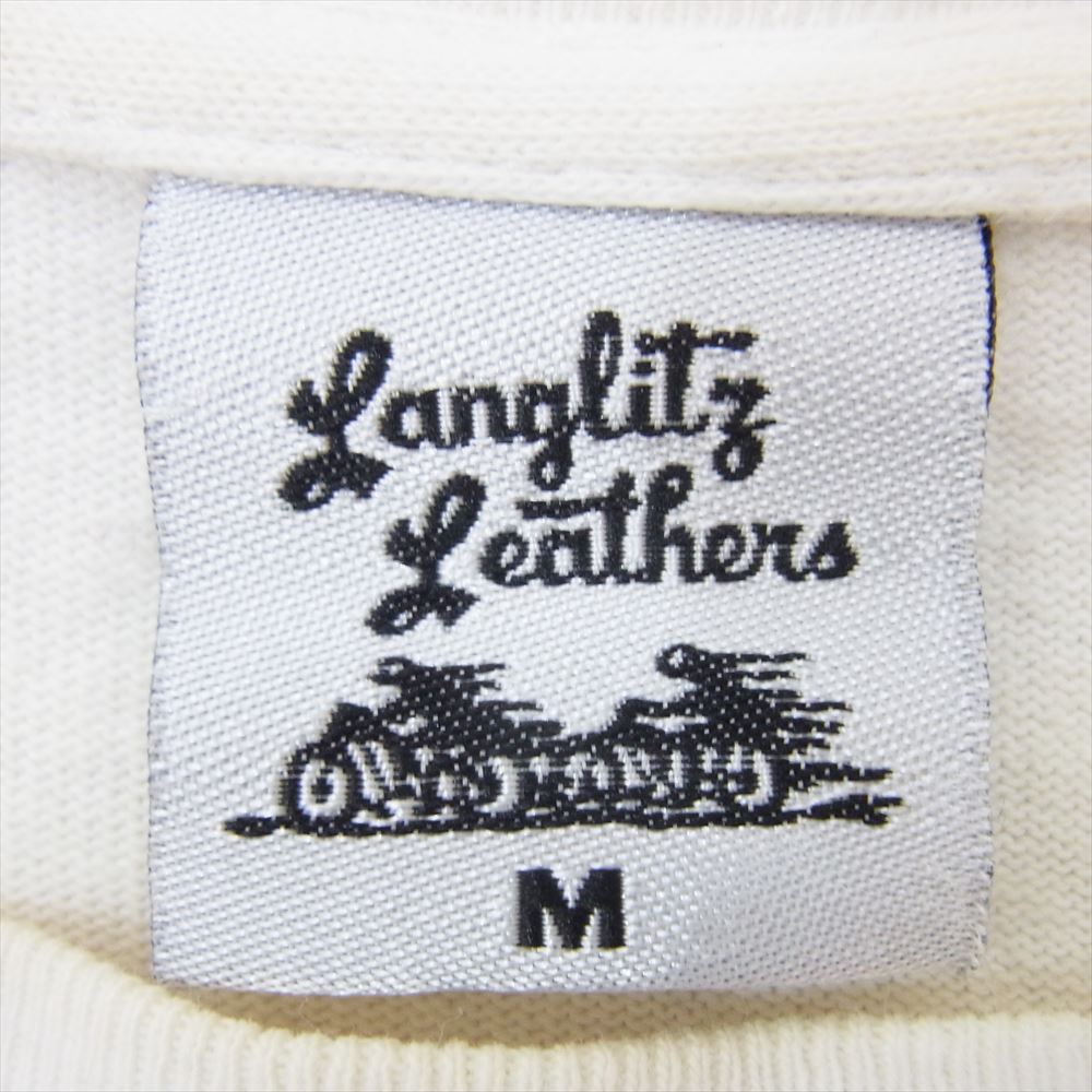 LANGLITZ LEATHERS ラングリッツレザーズ CUSTOM BUILT バックプリント 長袖 Tシャツ ホワイト系 M【中古】