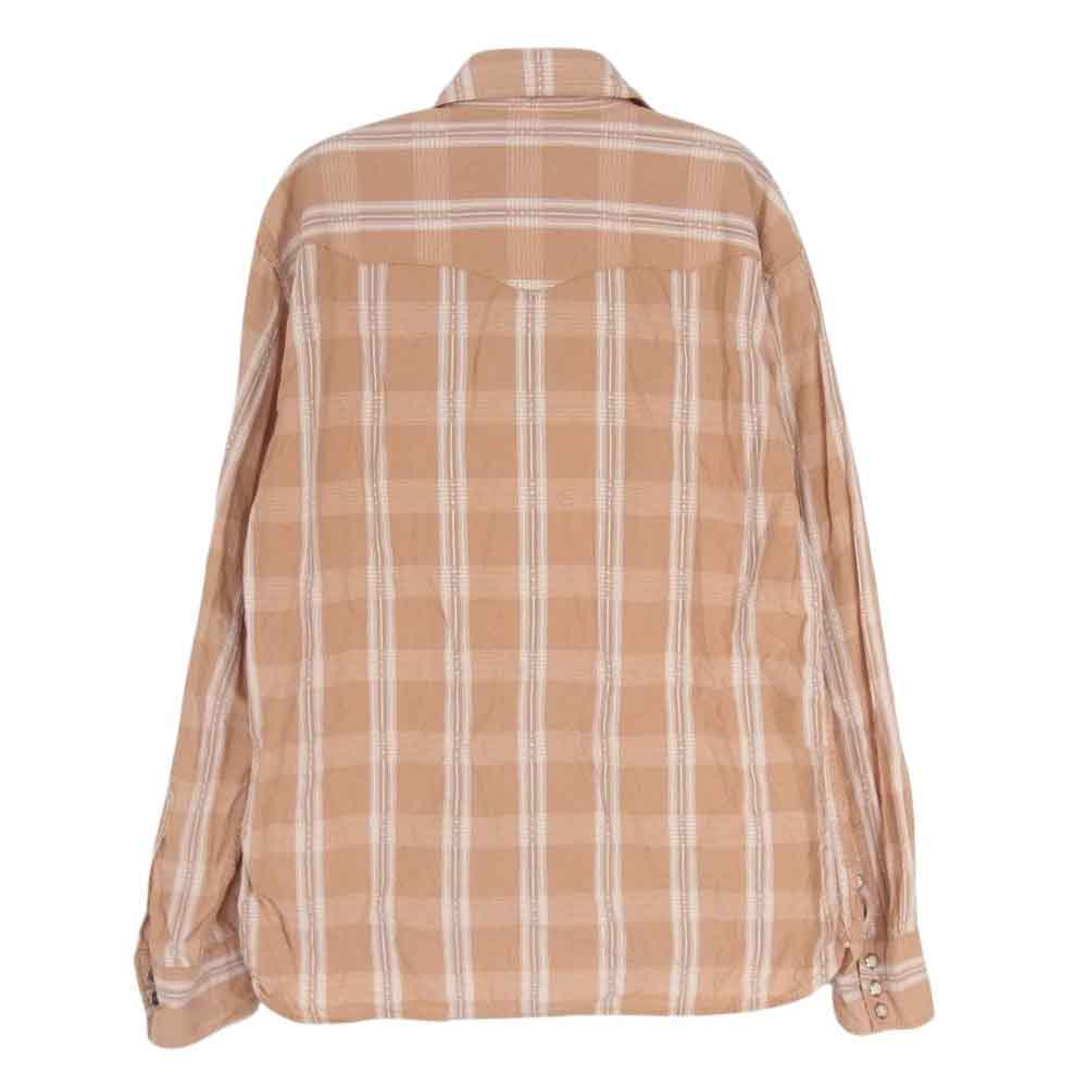 THE FLAT HEAD ザフラットヘッド CW-42 ウエスタン チェック 長袖 シャツ オレンジ系 40【中古】