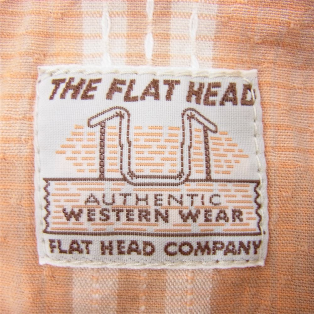 THE FLAT HEAD ザフラットヘッド CW-42 ウエスタン チェック 長袖 シャツ オレンジ系 40【中古】
