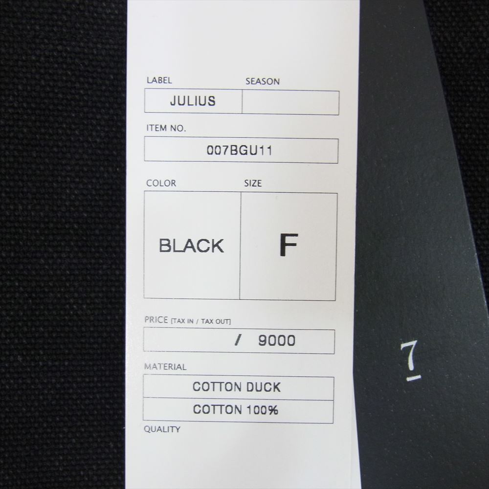 JULIUS ユリウス キャンバス トート バッグ ブラック系 F【中古】