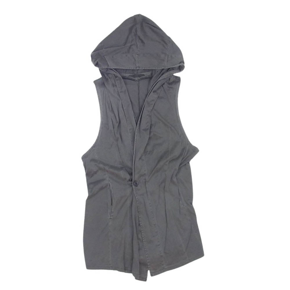 JULIUS ユリウス 13SS ノースリーブ フーデット ジャケット ベスト ジレ グレー系 2【中古】