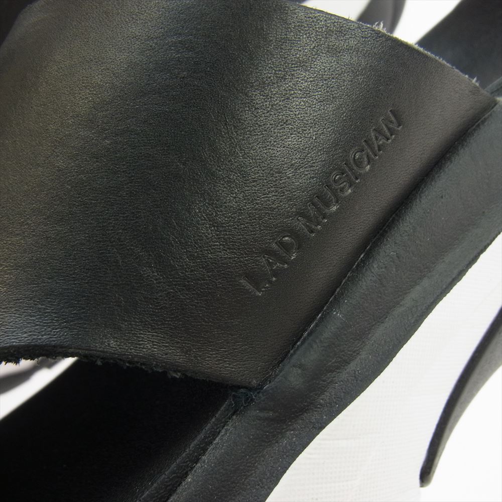 LAD MUSICIAN ラッドミュージシャン 2319-901 vibram ビブラム ソール レザー スライド サンダル ブラック系 42【中古】