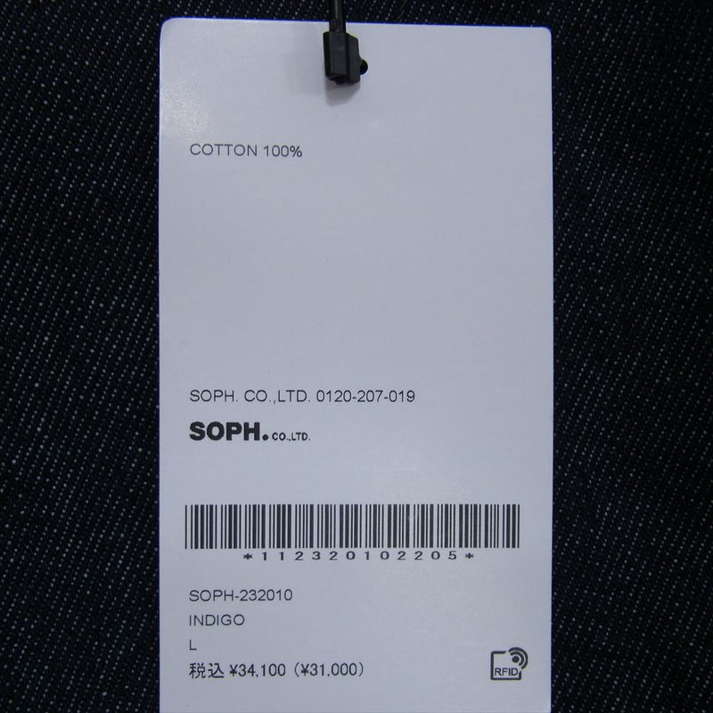 SOPHNET. ソフネット SOPH-232010 ONE WASHED DENIM STANDARD PANTS スタンダード デニムパンツ インディゴブルー系 L【極上美品】【中古】