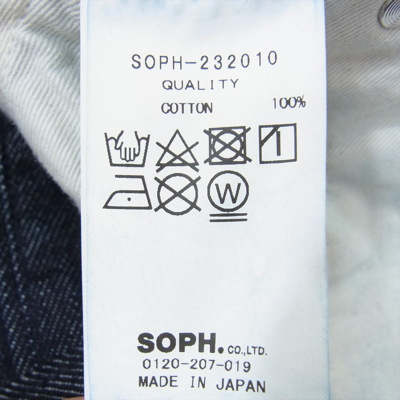 SOPHNET. ソフネット SOPH-232010 ONE WASHED DENIM STANDARD PANTS スタンダード デニムパンツ インディゴブルー系 L【極上美品】【中古】