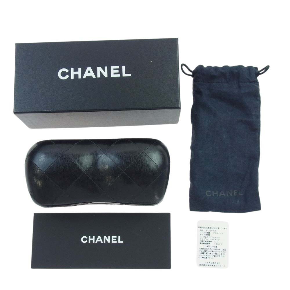 CHANEL シャネル イタリア製 フラワー サングラス アイウェア ブラック系 56□16【中古】