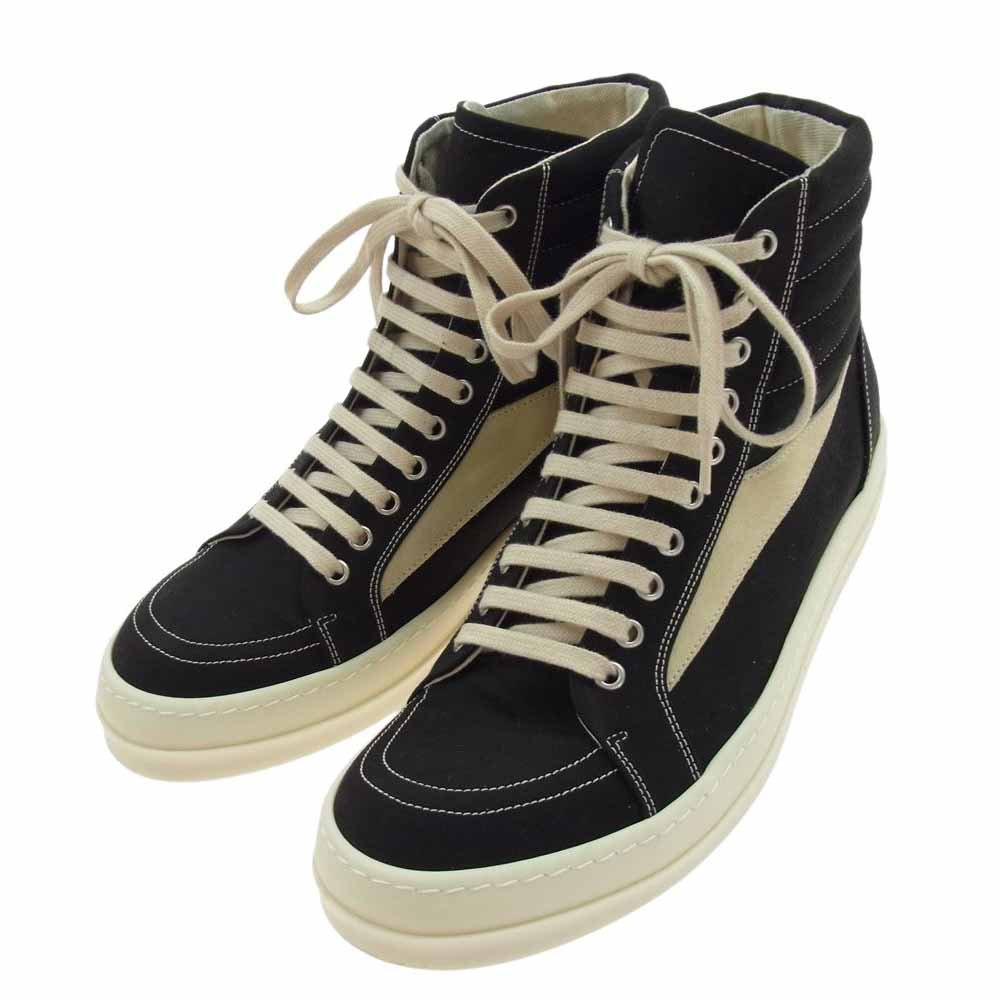 Rick Owens リックオウエンス 24SS DU01D1810 NDKLVS DRKSHDW VINTAGE HIGH SNEAKS ダークシャドウ ヴィンテージ ハイカット スニーカー ブラック系 43【中古】