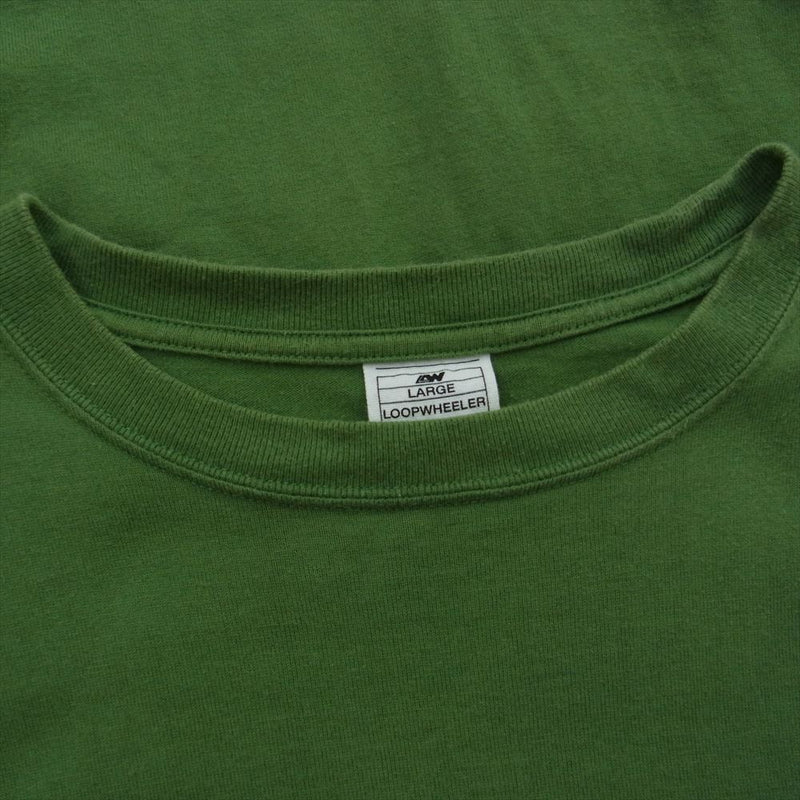 LOOPWHEELER ループウィラー ポケット Tシャツ ブリティッシュグリーン グリーン系 LARGE【中古】