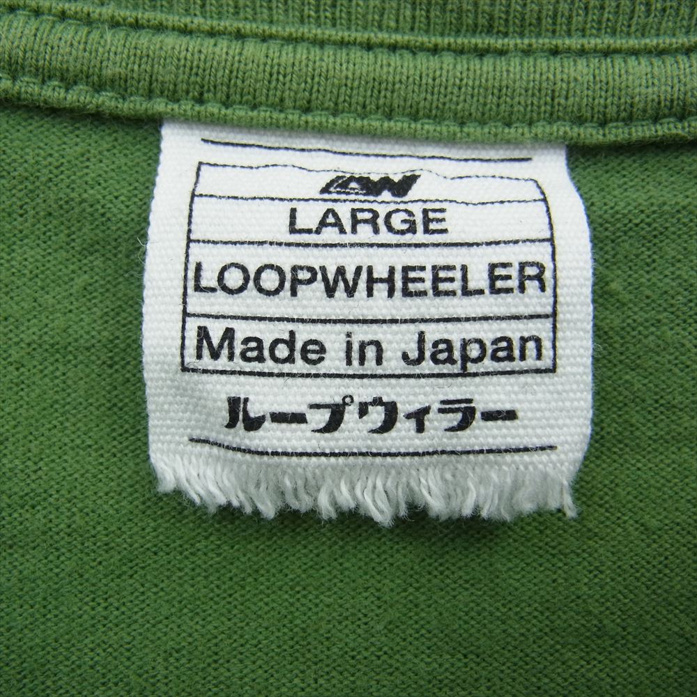 LOOPWHEELER ループウィラー ポケット Tシャツ ブリティッシュグリーン グリーン系 LARGE【中古】