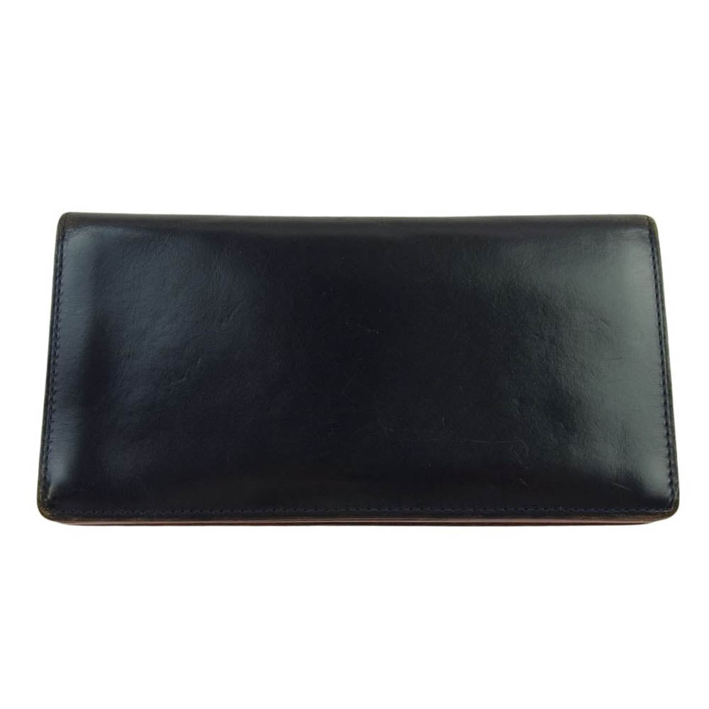 GANZO ガンゾ 0057212-86 長財布 シンブライドル レザー ウォレット ブラック系【中古】