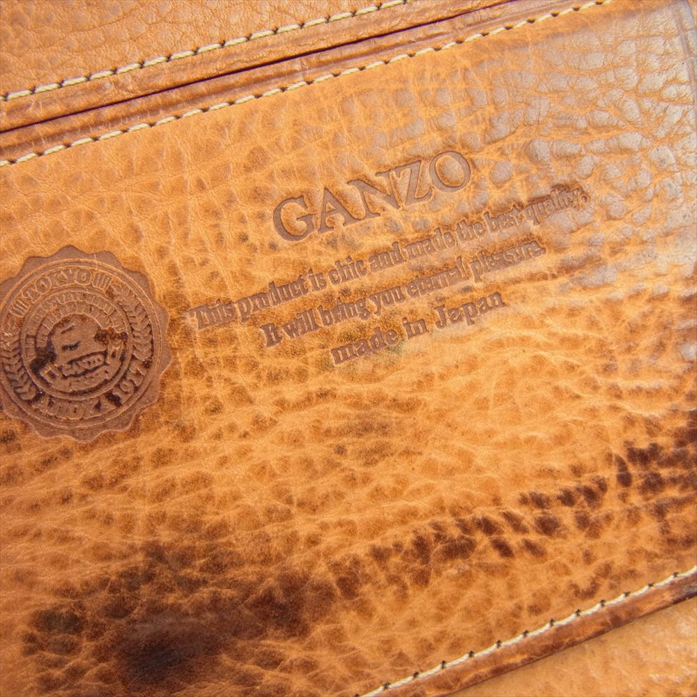 GANZO ガンゾ 0057212-86 長財布 シンブライドル レザー ウォレット ブラック系【中古】
