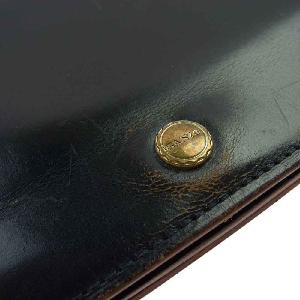 GANZO ガンゾ 0057212-86 長財布 シンブライドル レザー ウォレット ブラック系【中古】