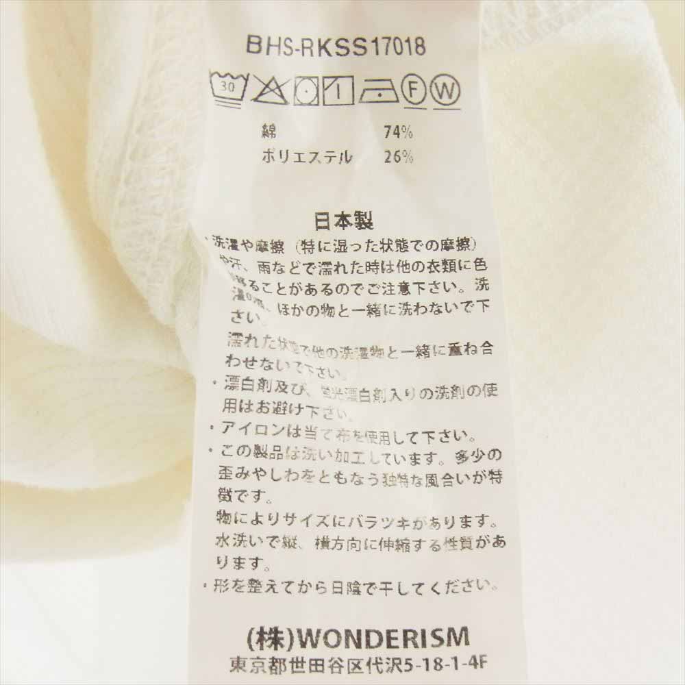 ブラームスルーツストック BHS-RKSS17018  Rough Smooth Thermal Loose Fit Over Neck ルーズフィット オーバー ネック 半袖 Tシャツ カットソー ホワイト系【中古】