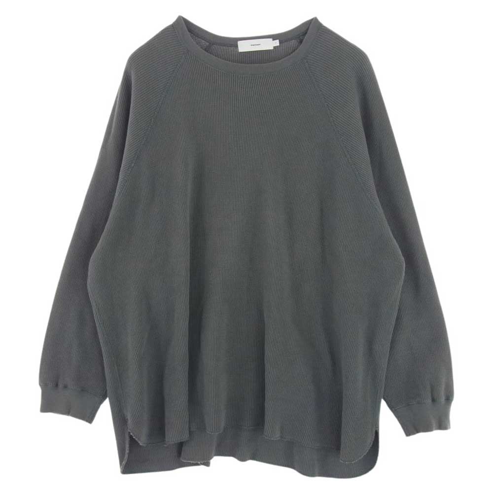 GRAPHPAPER グラフペーパー 21SS GM211-70139B Waffle L S Tee ワッフル 長袖 Tシャツ ロング スリーブ  カットソー グレー系 F【中古】