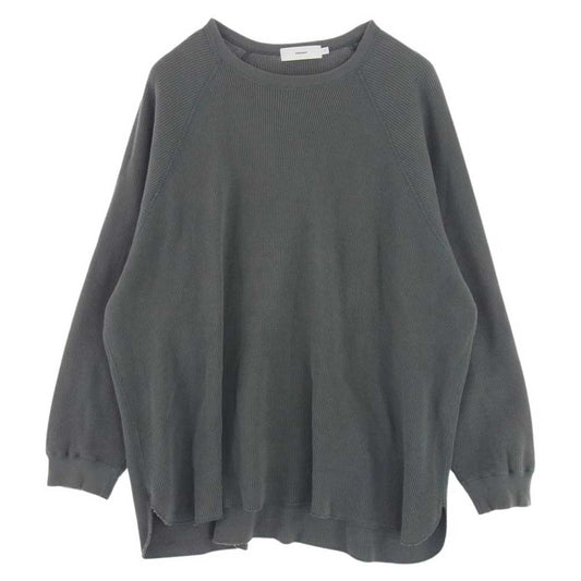 GRAPHPAPER グラフペーパー 21SS GM211-70139B Waffle L S Tee ワッフル 長袖 Tシャツ ロング スリーブ  カットソー グレー系 F【中古】