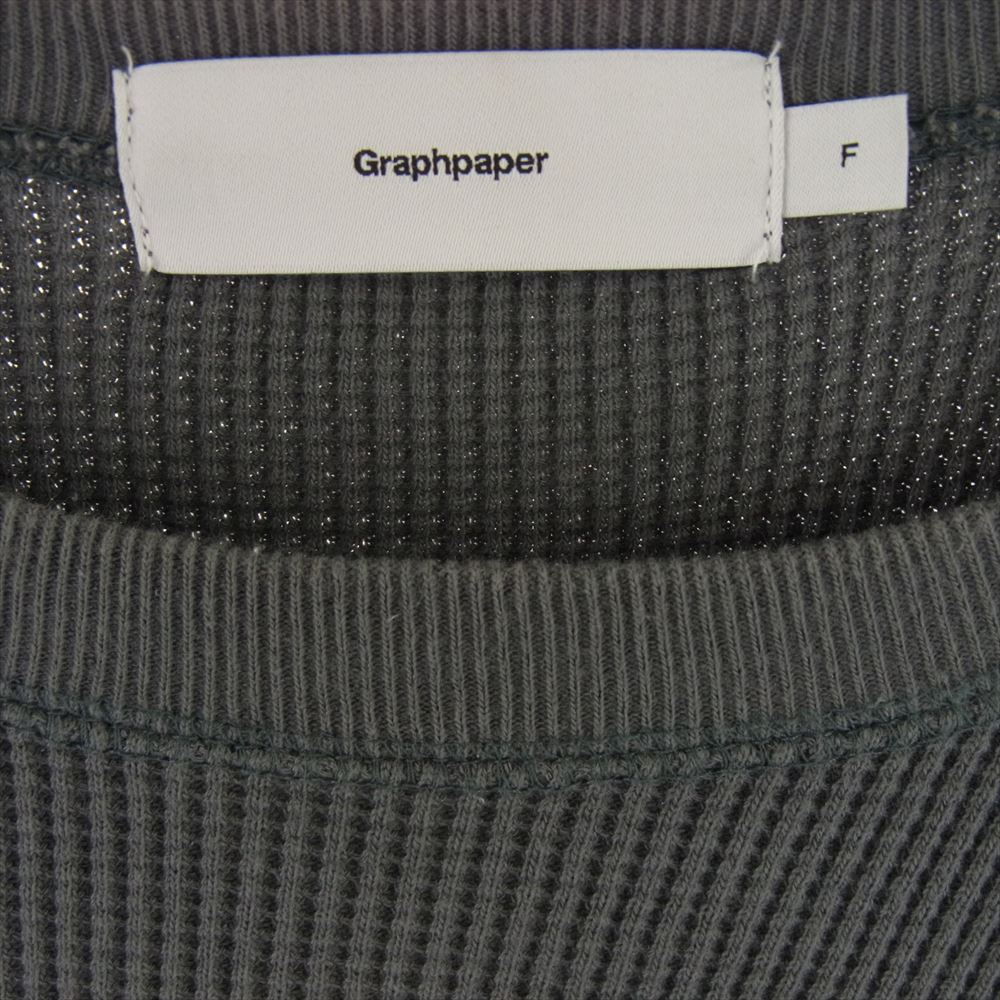 GRAPHPAPER グラフペーパー 21SS GM211-70139B Waffle L S Tee ワッフル 長袖 Tシャツ ロング スリーブ  カットソー グレー系 F【中古】