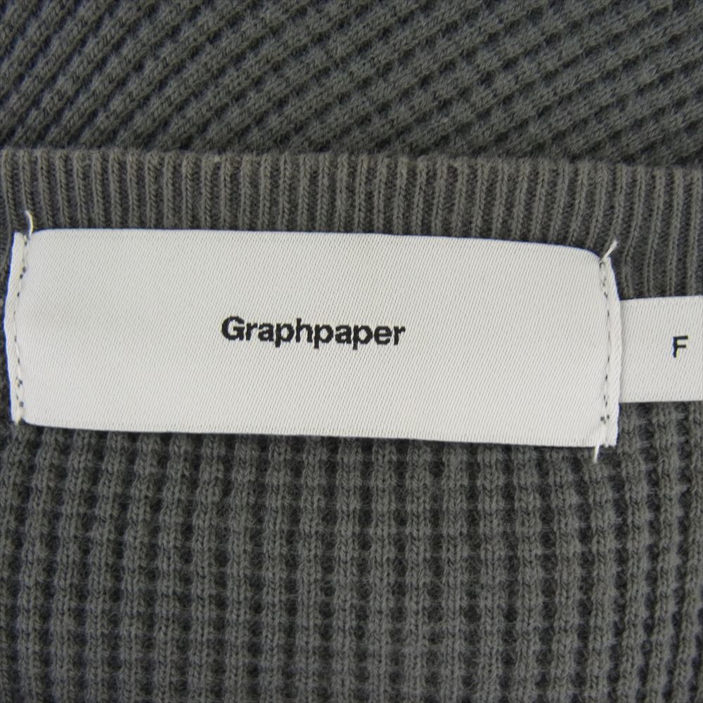 GRAPHPAPER グラフペーパー 21SS GM211-70139B Waffle L S Tee ワッフル 長袖 Tシャツ ロング スリーブ  カットソー グレー系 F【中古】
