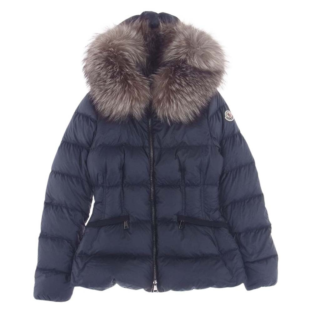 MONCLER モンクレール 21AW G20931A00115 国内正規品 BOED ロゴワッペン ファー付き ダウン ジャケット ネイビー系 00【中古】