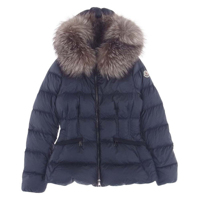 MONCLER モンクレール 21AW G20931A00115 国内正規品 BOED ロゴワッペン ファー付き ダウン ジャケット ネイビー系 00【中古】