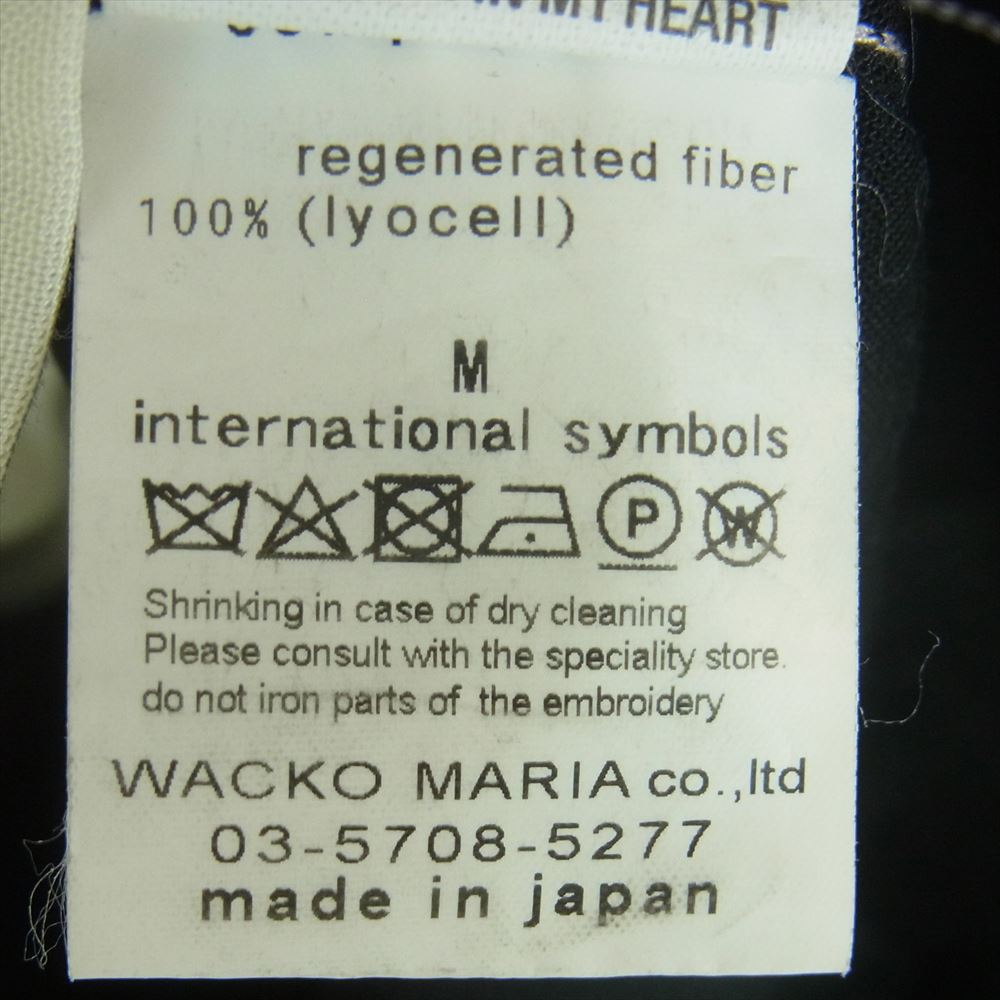 WACKO MARIA ワコマリア TWO-TONE 50'S SHIRT L/S ツートーン オープンカラー シャツ 長袖 ブラック系 ホワイト系 M【中古】