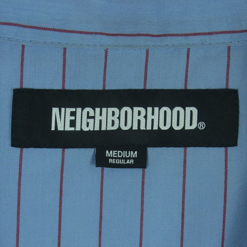 NEIGHBORHOOD ネイバーフッド 23SS 231TSNH-SHM06 STRIPE WORK SS SHIRT ストライプ 半袖 シャツ ライトブルー系 M【中古】