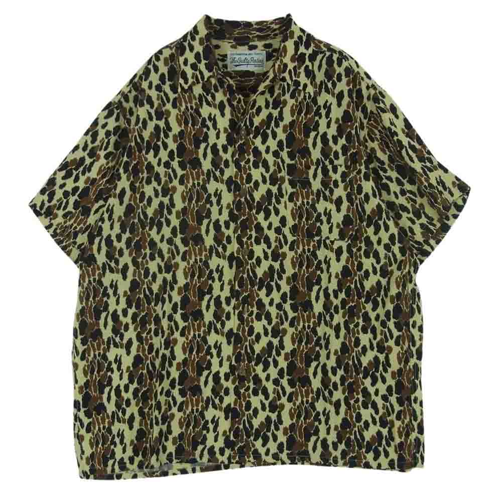 WACKO MARIA ワコマリア レオパード ハワイアン シャツ 半袖 ベージュ系 ブラウン系 ブラック系 M【中古】