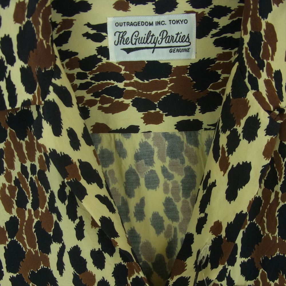 WACKO MARIA ワコマリア レオパード ハワイアン シャツ 半袖 ベージュ系 ブラウン系 ブラック系 M【中古】