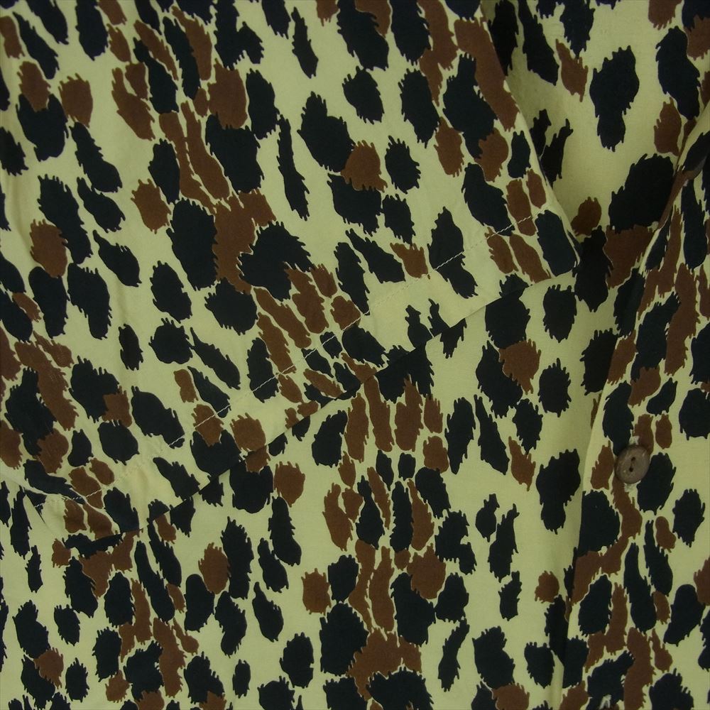 WACKO MARIA ワコマリア レオパード ハワイアン シャツ 半袖 ベージュ系 ブラウン系 ブラック系 M【中古】