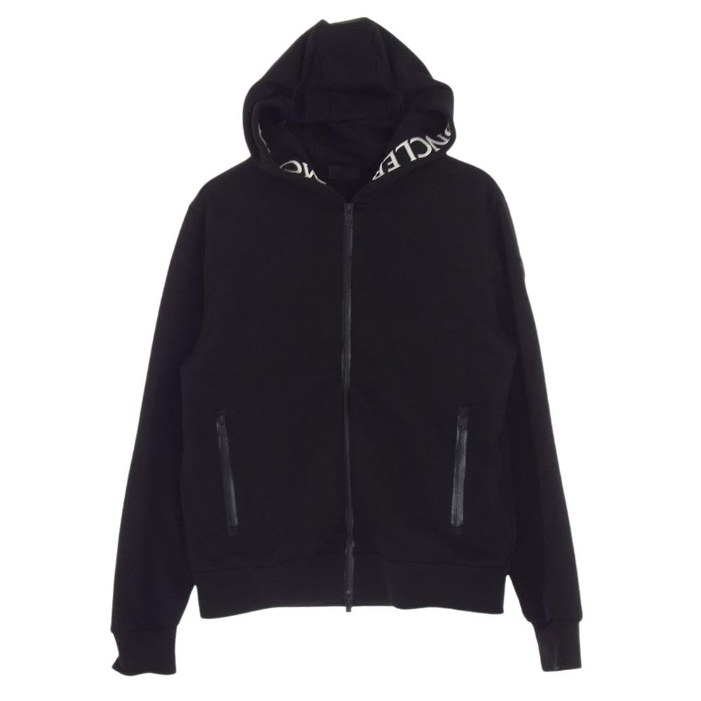 MONCLER モンクレール 21AW H20918G00035V8183 MAGLIA CARDIGAN フードロゴ刺繍 ジップ アップ スウェット パーカー ブラック系 M【中古】