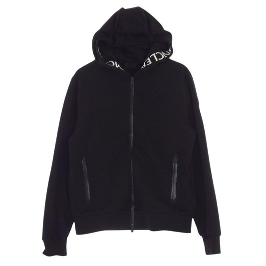 MONCLER モンクレール 21AW H20918G00035V8183 MAGLIA CARDIGAN フードロゴ刺繍 ジップ アップ スウェット パーカー ブラック系 M【中古】
