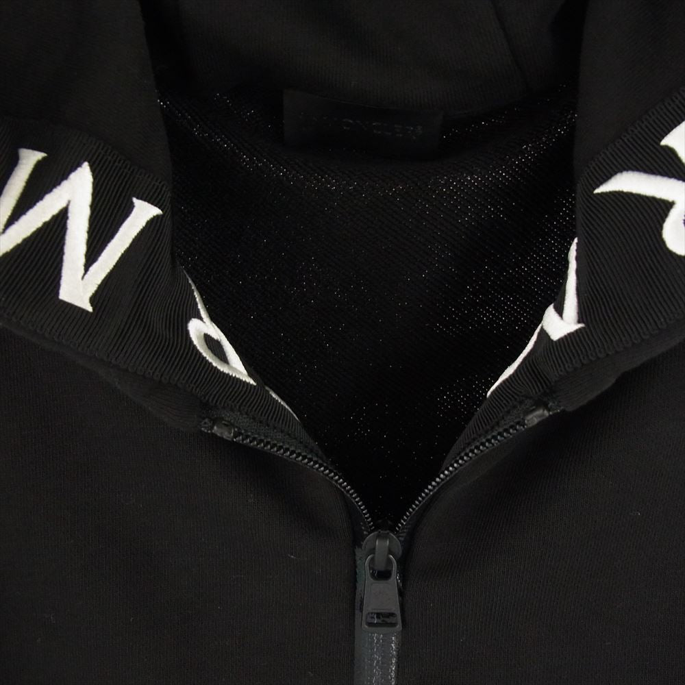 MONCLER モンクレール 21AW H20918G00035V8183 MAGLIA CARDIGAN フードロゴ刺繍 ジップ アップ スウェット パーカー ブラック系 M【中古】