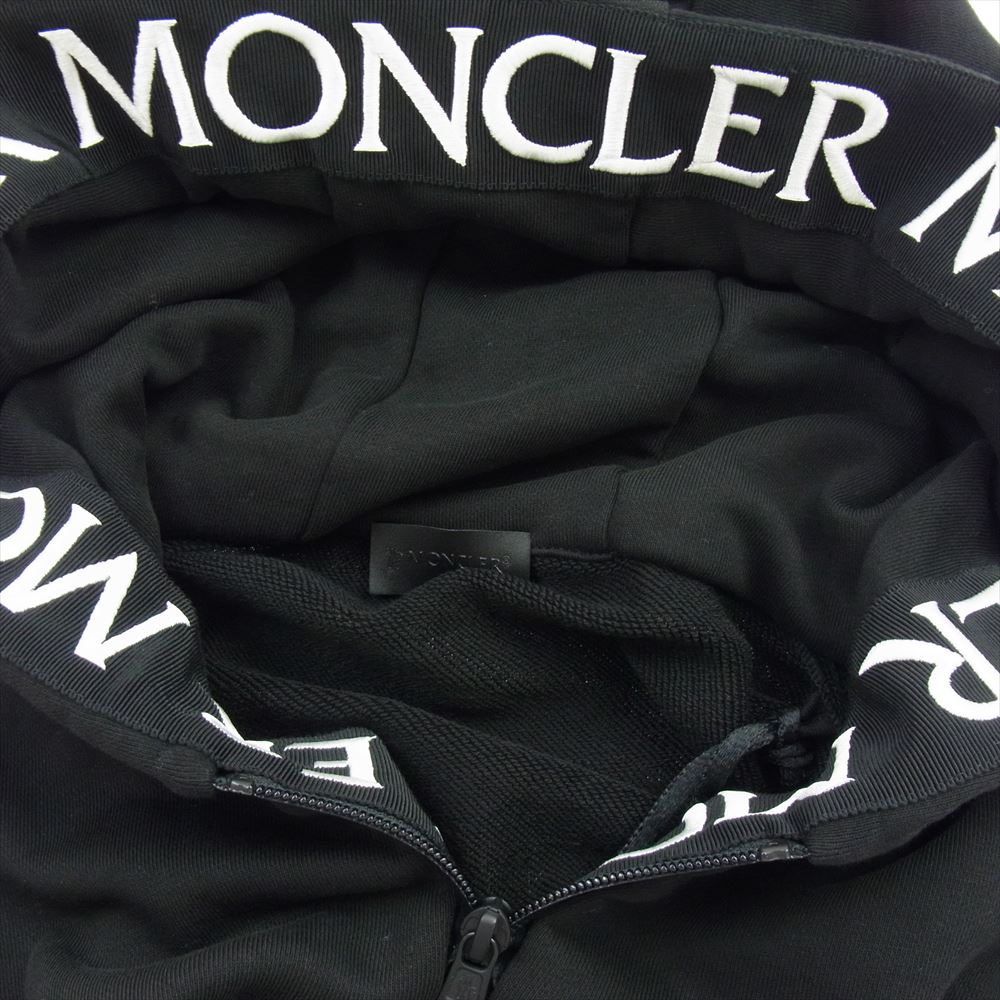 MONCLER モンクレール 21AW H20918G00035V8183 MAGLIA CARDIGAN フードロゴ刺繍 ジップ アップ スウェット パーカー ブラック系 M【中古】