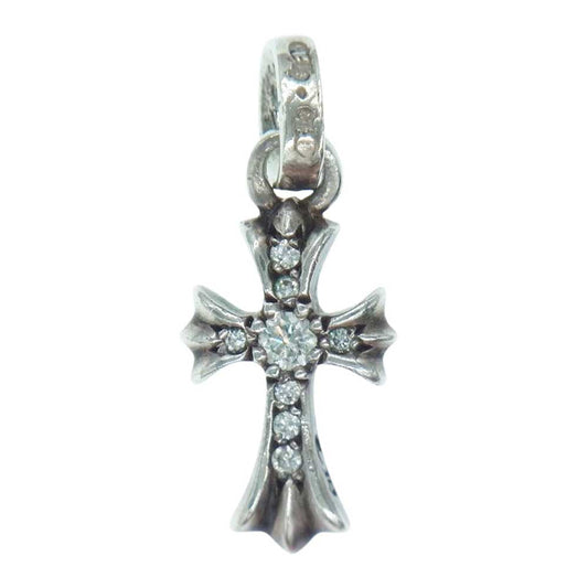 CHROME HEARTS クロムハーツ（原本有） CRS BBYFAT P/D PAVE ベイビーファットクロス パヴェ ダイヤ ペンダント トップ　 シルバー系【中古】