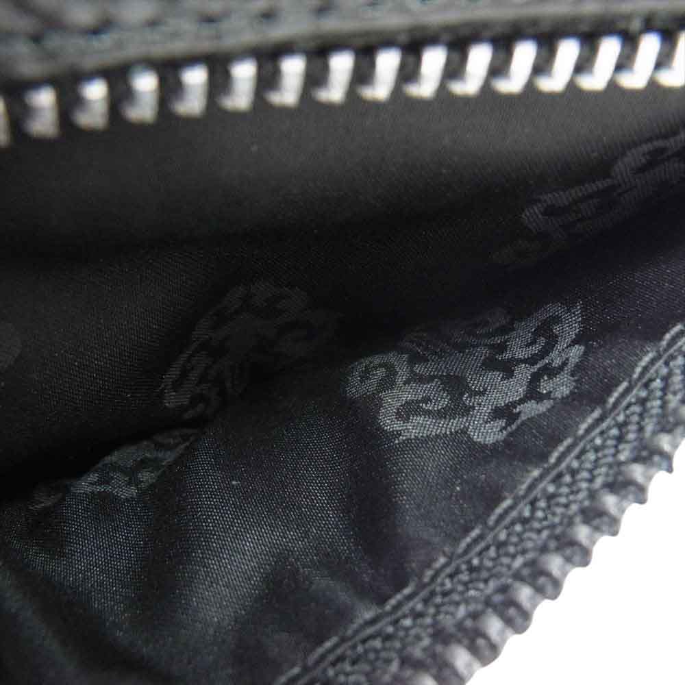 CHROME HEARTS クロムハーツ（原本無） WAVE MINI ウェーブミニ クロスボール ボタン レザー ウォレット 財布 ブラック系【中古】