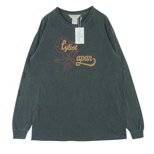 The Stylist Japan ザスタイリストジャパン TSJC-31008 LONG SLEEVE T SHIRT ロング スリーブ アーム ロゴ 長袖 Tシャツ グレー系 L【中古】