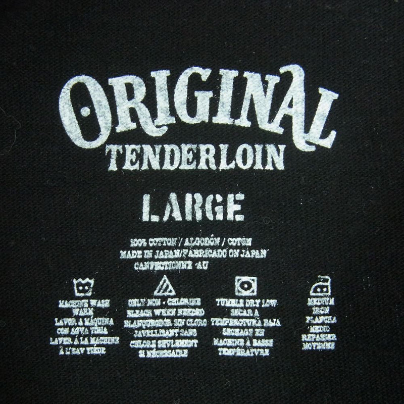 TENDERLOIN テンダーロイン TEE S.S ロゴ 半袖 Tシャツ カットソー コットン 日本製 ブラック系 L【中古】