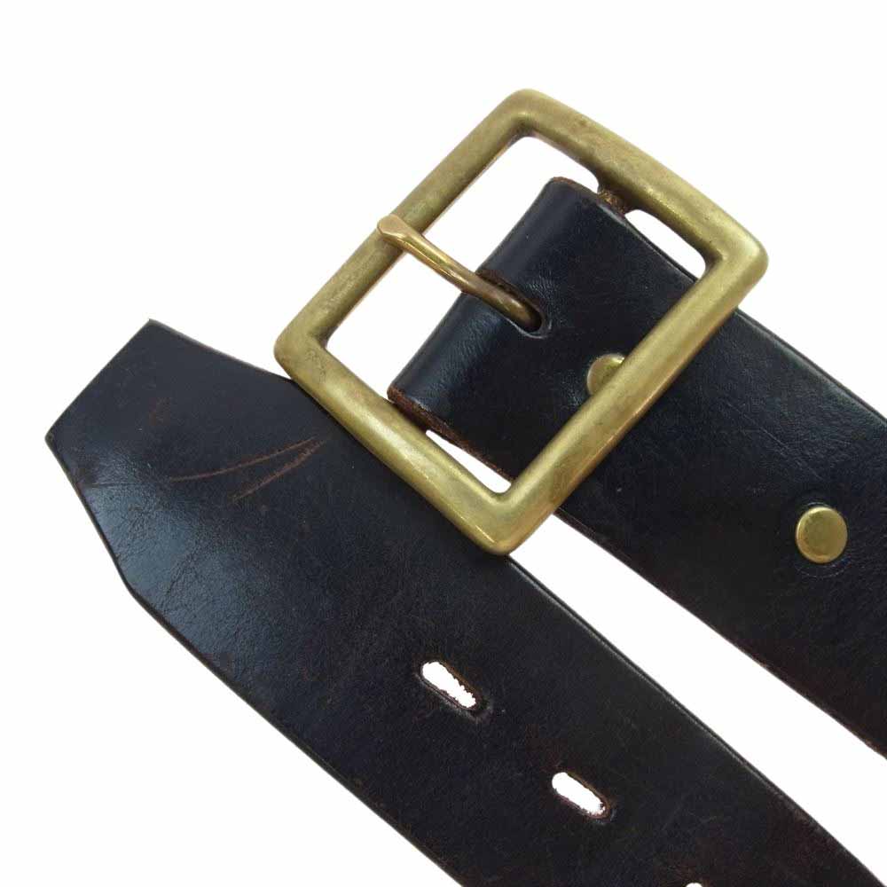 TENDERLOIN テンダーロイン HTC STUD BELT スタッズ レザー ベルト ダークブラウン系 L【中古】