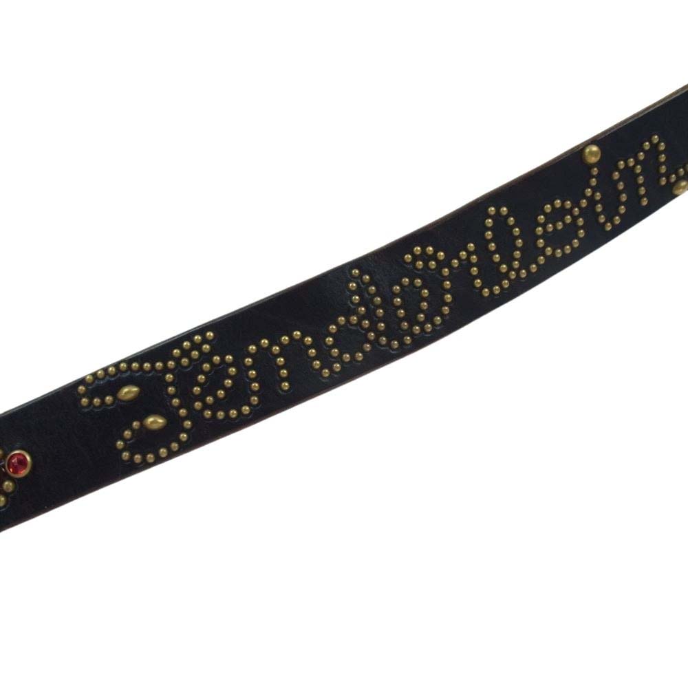 TENDERLOIN テンダーロイン HTC STUD BELT スタッズ レザー ベルト ダークブラウン系 L【中古】