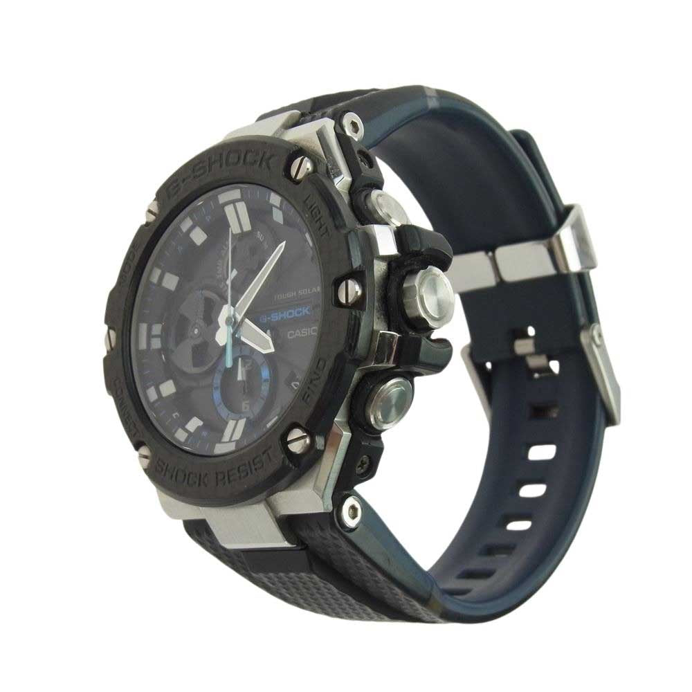 G-SHOCK ジーショック GST-B100 カーボンベゼル ラバーベルト タフソーラー 腕時計 ウォッチ ブラック系【中古】