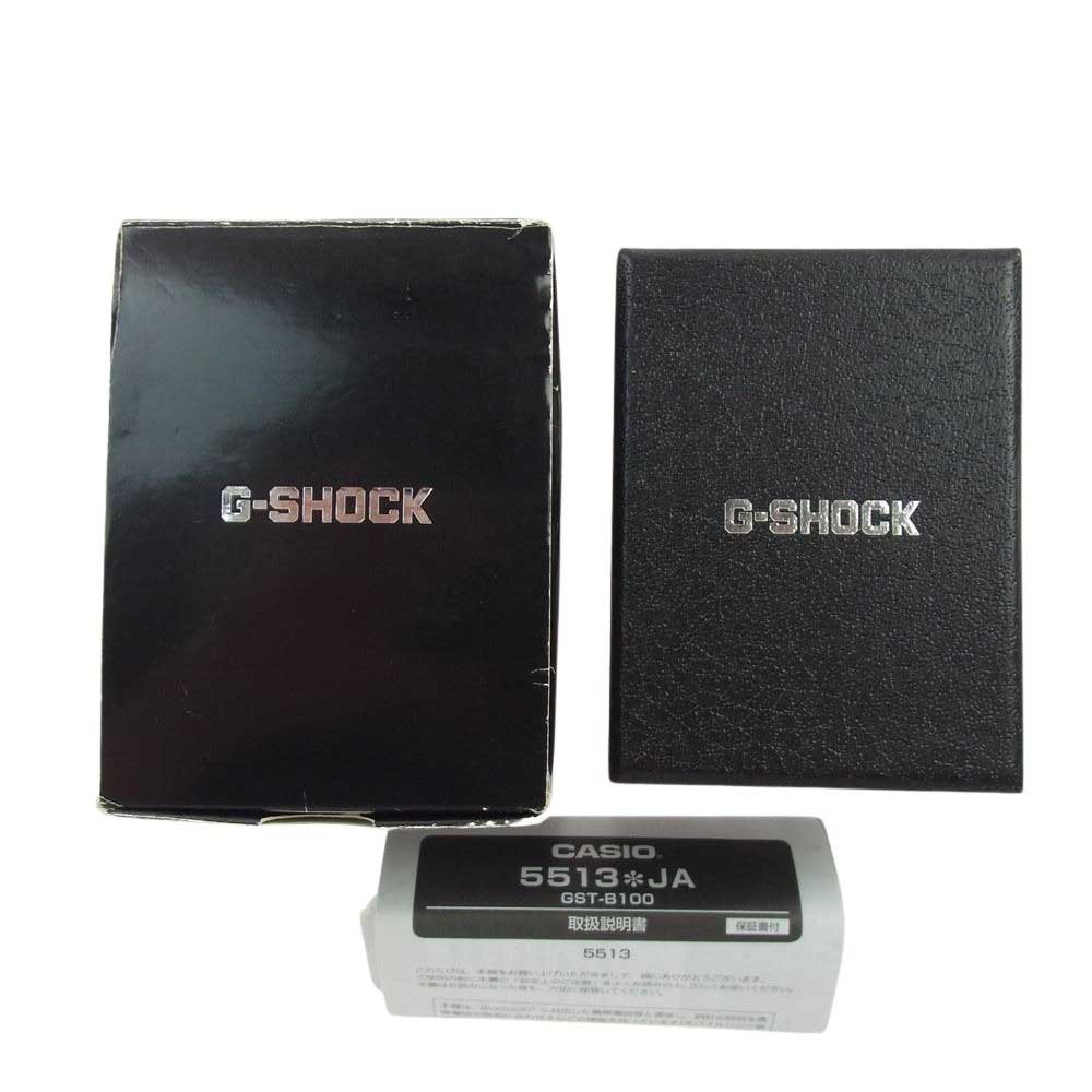 G-SHOCK ジーショック GST-B100 カーボンベゼル ラバーベルト タフソーラー 腕時計 ウォッチ ブラック系【中古】