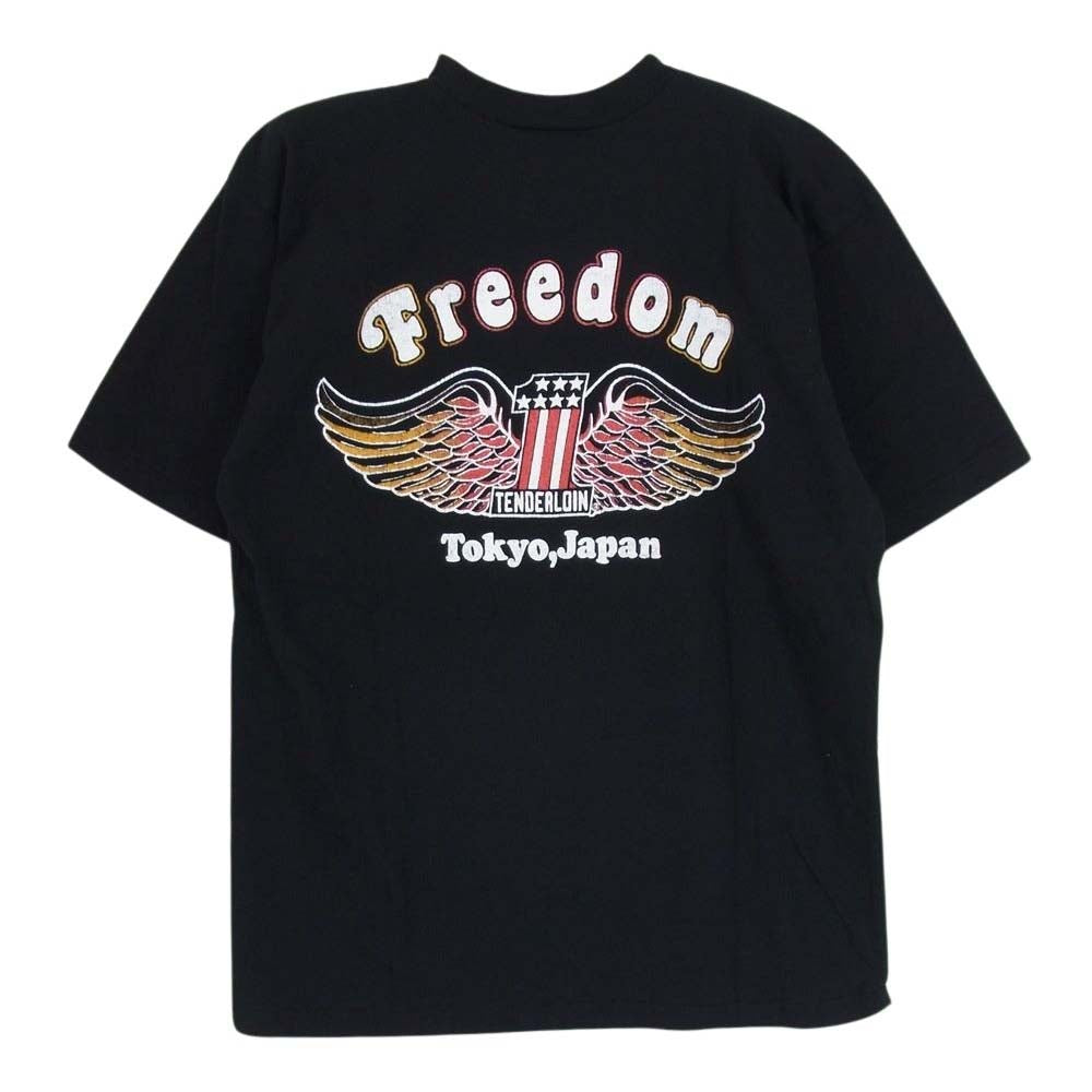 TENDERLOIN テンダーロイン T-TEE 3 GOD プリント ロゴ 半袖 Tシャツ カットソー ブラック系 M【中古】