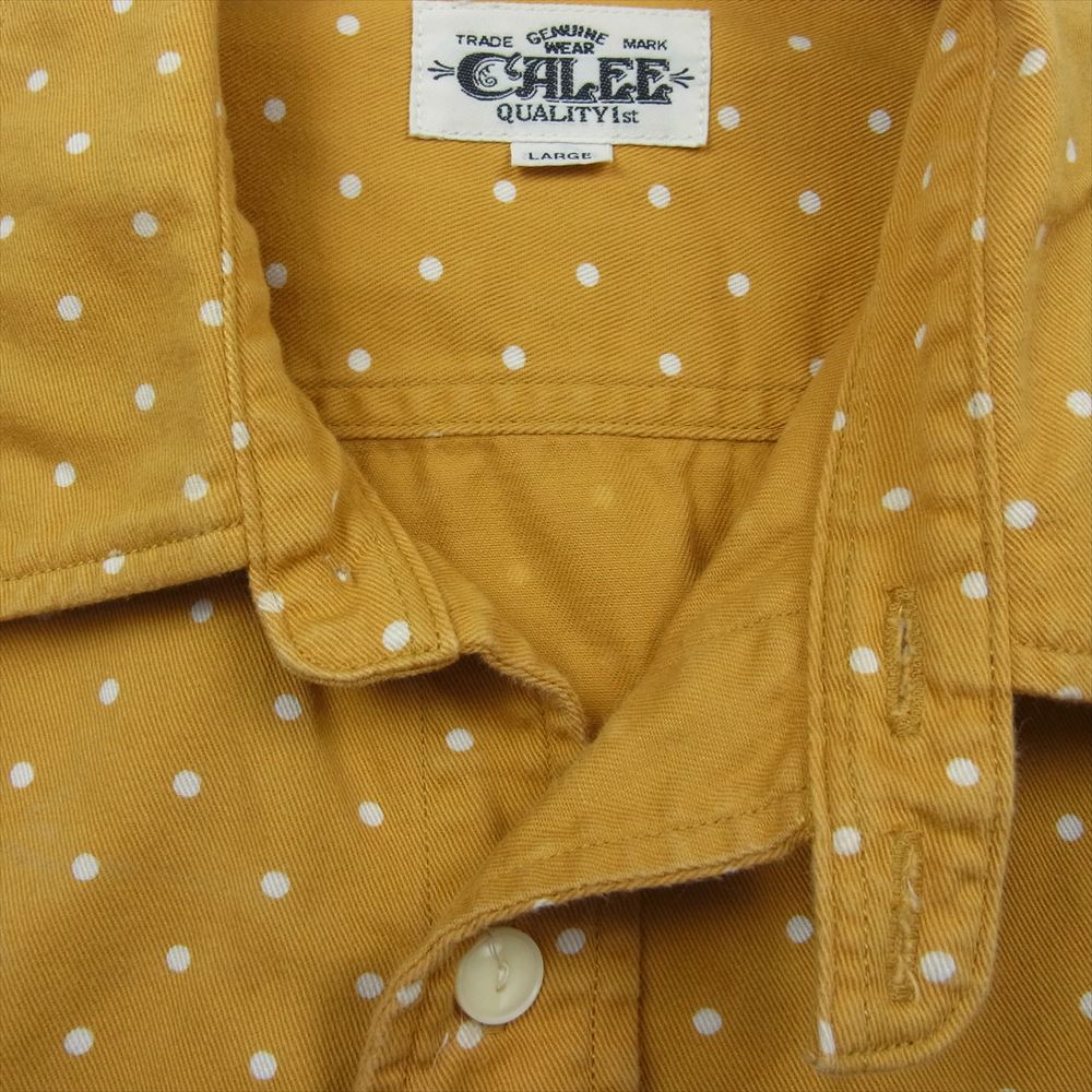CALEE キャリー ドット 総柄 長袖 シャツ イエロー系 L【中古】