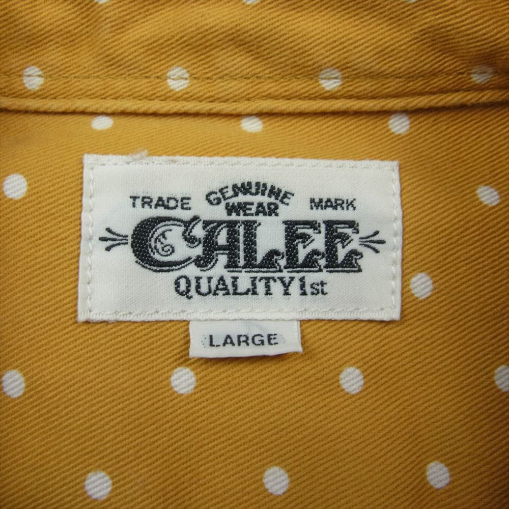CALEE キャリー ドット 総柄 長袖 シャツ イエロー系 L【中古】