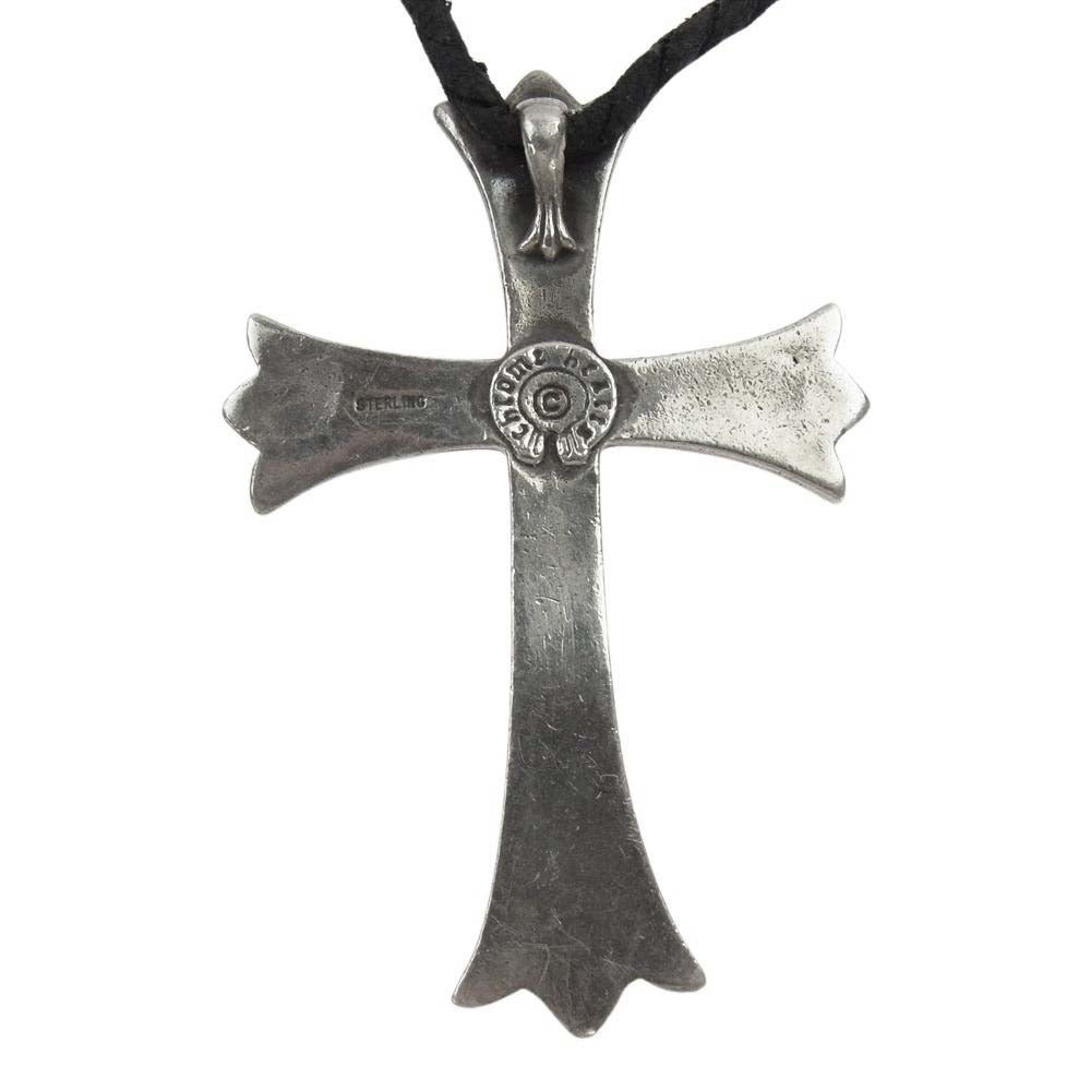 CHROME HEARTS クロムハーツ（原本無） CH CRS LG BC ラージクロス レザーブレード ボロチップ ネックレス ブラック系【中古】
