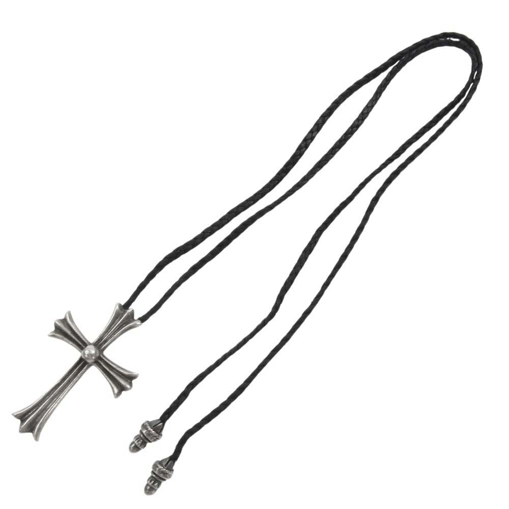 CHROME HEARTS クロムハーツ（原本無） CH CRS LG BC ラージクロス レザーブレード ボロチップ ネックレス ブラック系【中古】