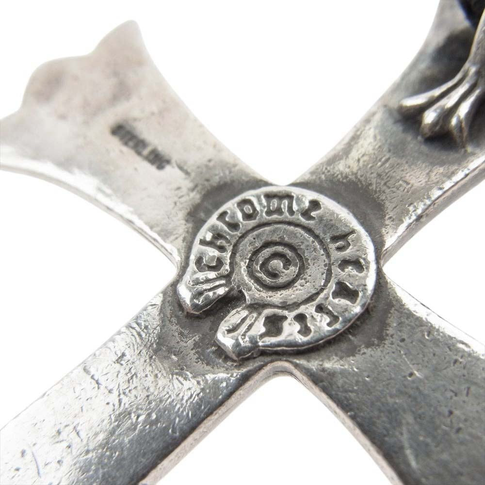 CHROME HEARTS クロムハーツ（原本無） CH CRS LG BC ラージクロス レザーブレード ボロチップ ネックレス ブラック系【中古】