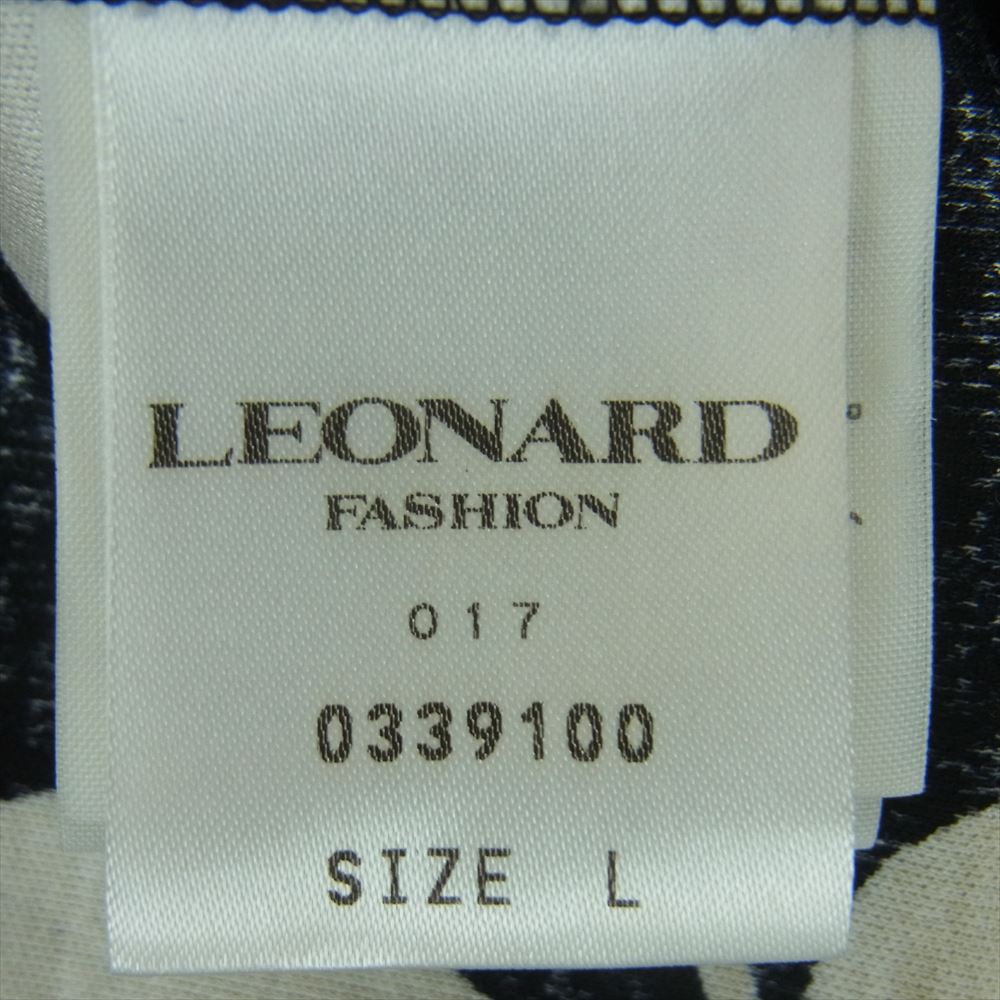 レオナールファッションパリス 花柄 フラワー 半袖 カットソー ブラウス ブラック系 ゴールド系 L【中古】